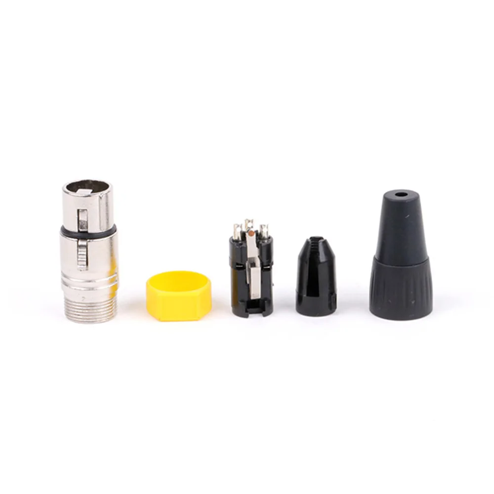 1pc XLR Female to XLR Male Plug 3-Pin Straight Cable Connector for Microphone Speaker Audio 5 colors Metal Housing