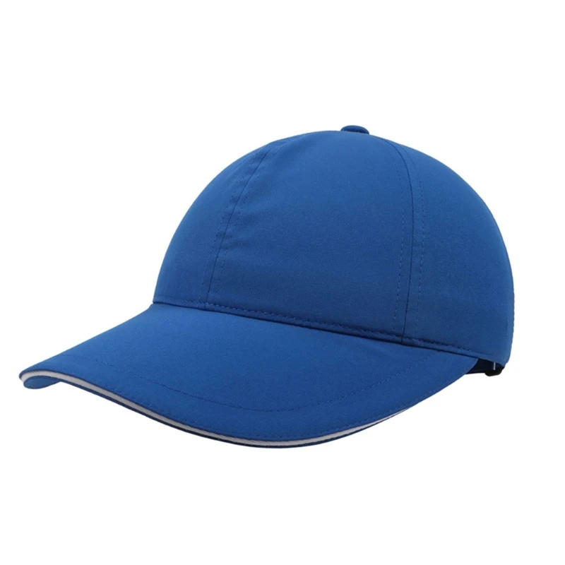 F62D Child Quick Drying Baseball Caps Lightweight Sun Hat Outdoor Running Sun Protections Large Brimmed Ponytail Hat Solid