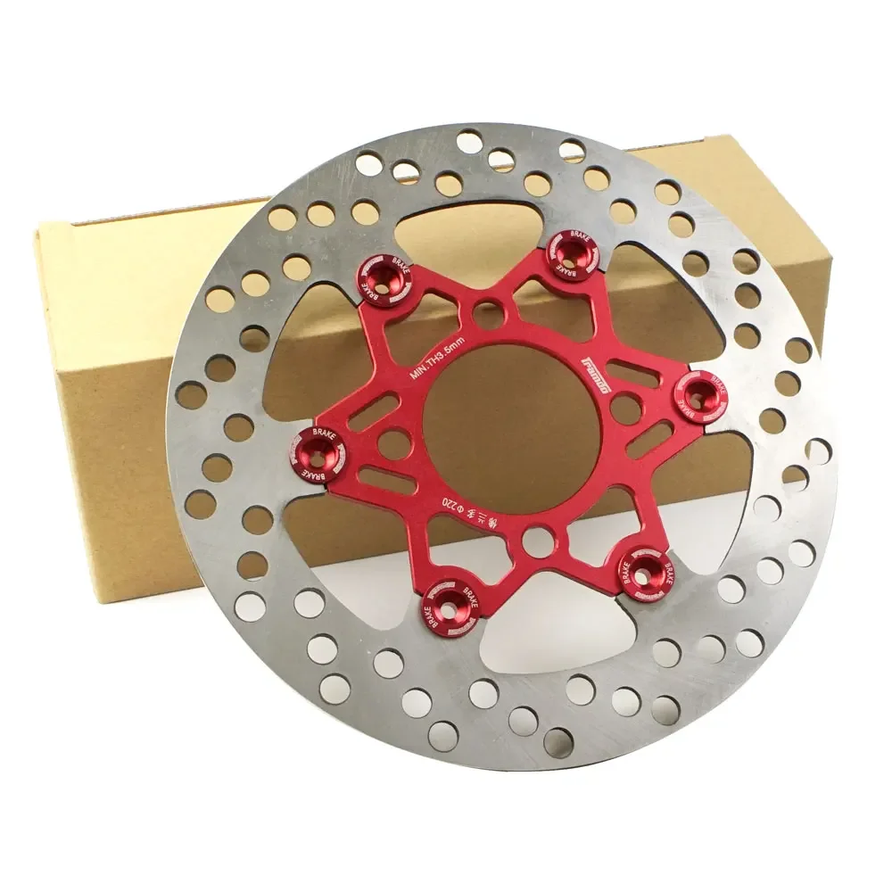 220 مللي متر دراجة نارية مكبح قرصي الدوار 4 ثقوب القرص العائمة ل سكوتر الشارع دراجة ديرتبايك Pitbike جروم كاواساكي مكابح السيارات