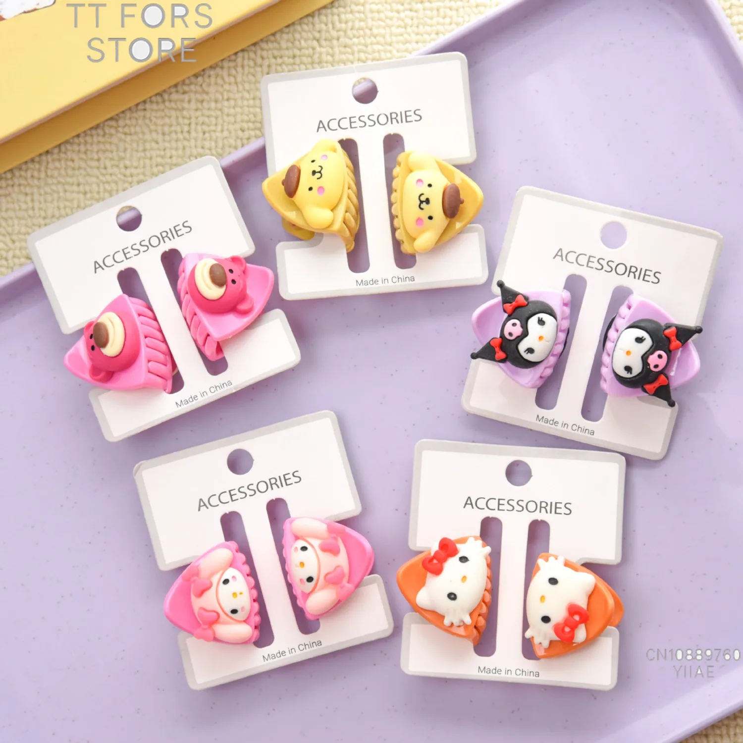 Pinzas para el cabello para niños Sanrio Coolmi, pinzas para las orejas de gato de dibujos animados, accesorios para el cabello con flequillo Kawaii para niñas, regalos de cumpleaños y vacaciones