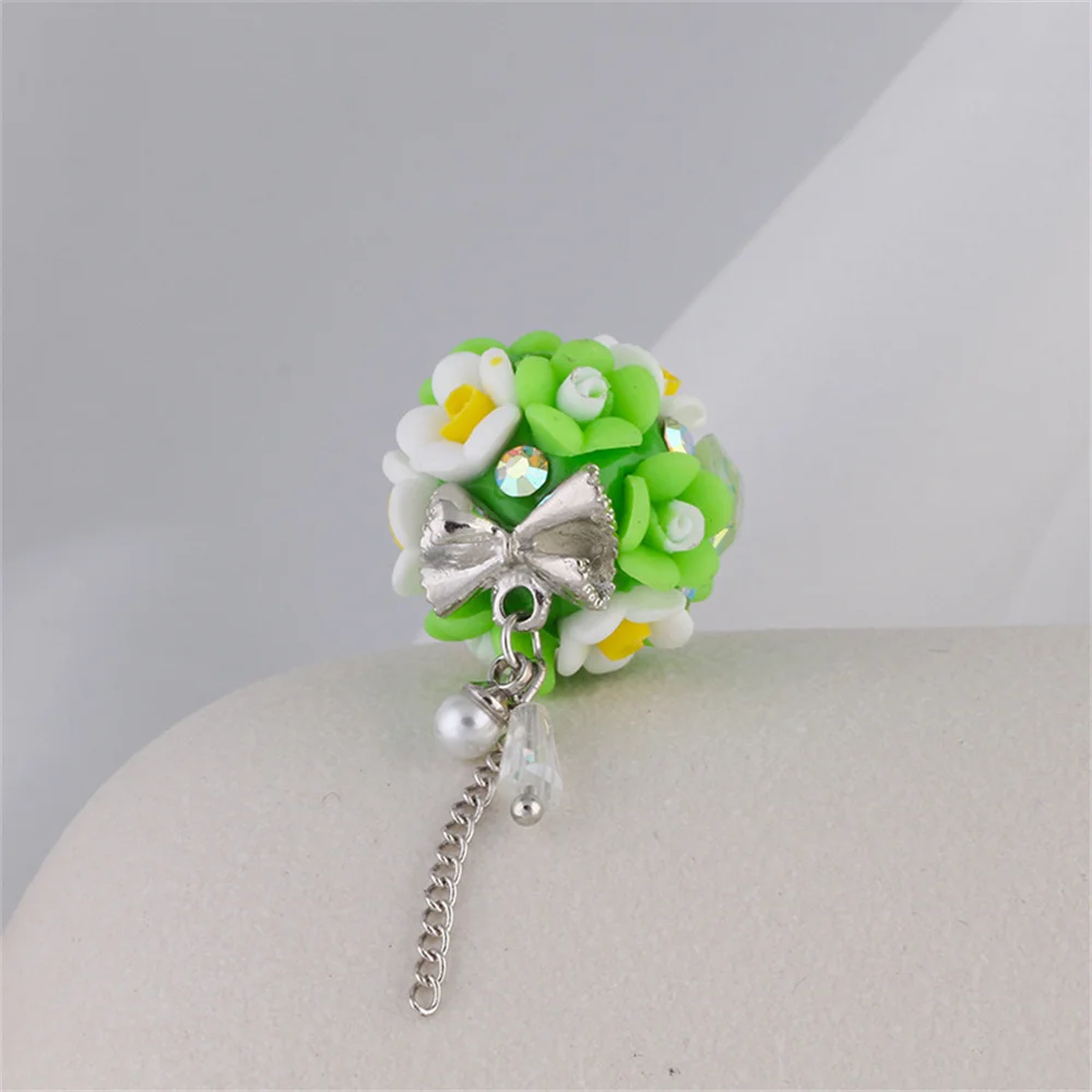 ST58 Nightglow Gemstone Tassel Flower Soft Pottery Nepalese Straight Hole Beads DIY Handmade Key Necklace Accessories Material