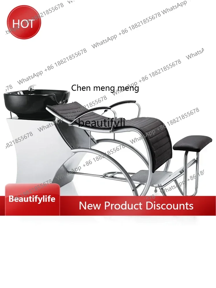 

xzLying Half High-End Shampoo Chair Hair Saloon Dedicated Ceramic Basin High-End Hairdressing Flushing Bed