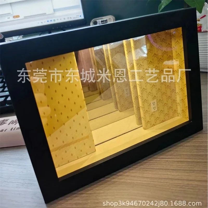3D LED Infinity Mirror Creative Light Up Desk Ornament Aesthetic Trendy Bedroom Home Decor for Birthday Valentines Day Gift