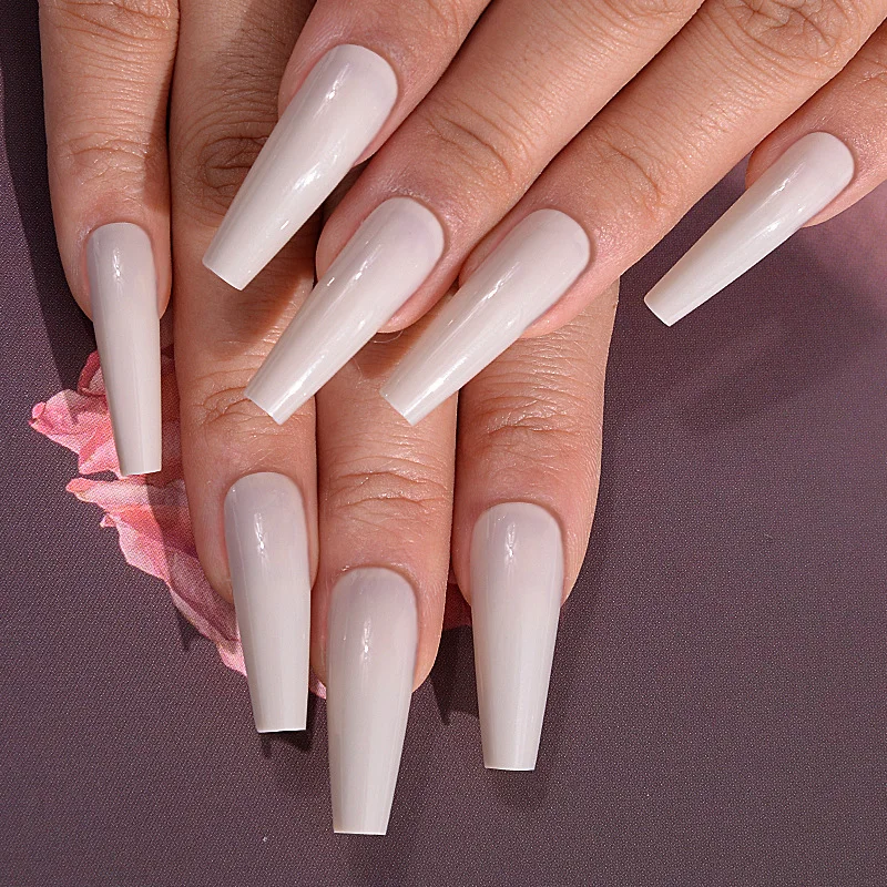 Multi Colored Solid Color Handmade Press on Nails Wearable Nail Kit with Simple Square Almond Shaped Nail Strap False Nails 