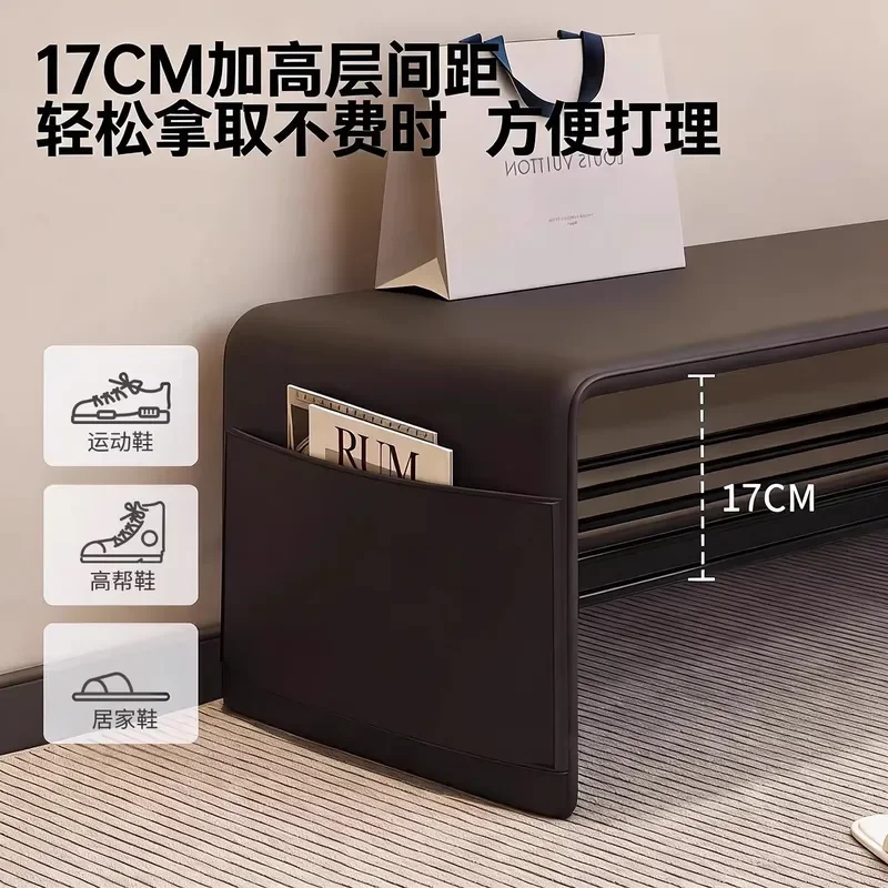 Luxury Entryway Shoe Bench with Storage High End Integrated Shoe Rack Seat Stool for Home Entrance Hallway Organizer