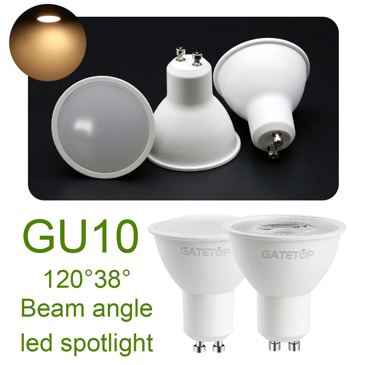 

8PCS Super Bright Led Spotlight GU10 Lamp 9W AC 110V 220V Daylight No Flicker Warm White Light for Home Living Room