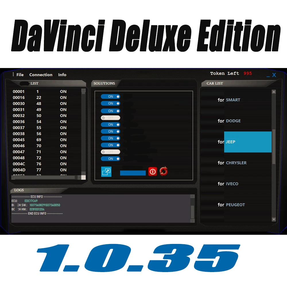 

DaVinci Deluxe Edition 1.0.35 Online Software Diagnosis and Programming Tools