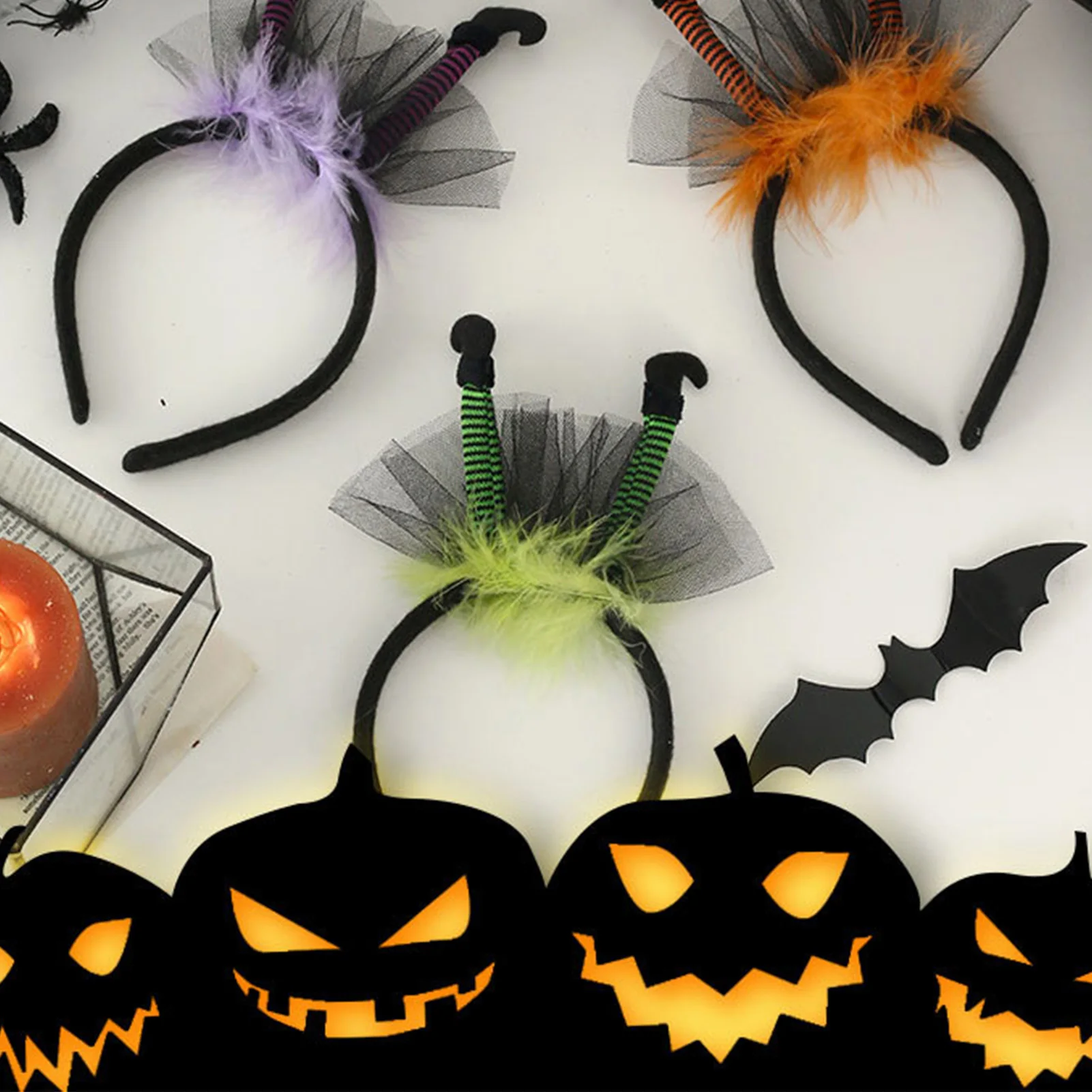 2025 هالوين الديكور عقال الإبداعية الساحرة تنورة عقال للرجال والنساء ماكياج الكرة تأثيري الدعائم ديكور الحفلات دبوس الشعر #2