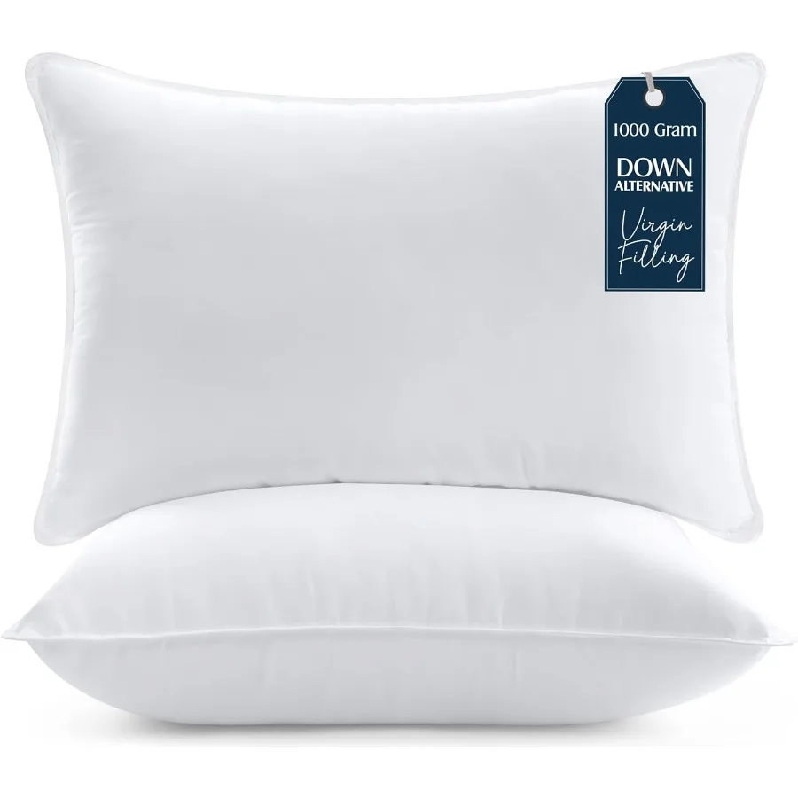 

Queen Size Bed Pillows for Sleeping in White Set of 2 Designed for HotelLike Comfort Cooling Pillows Ideal for Side Back and St