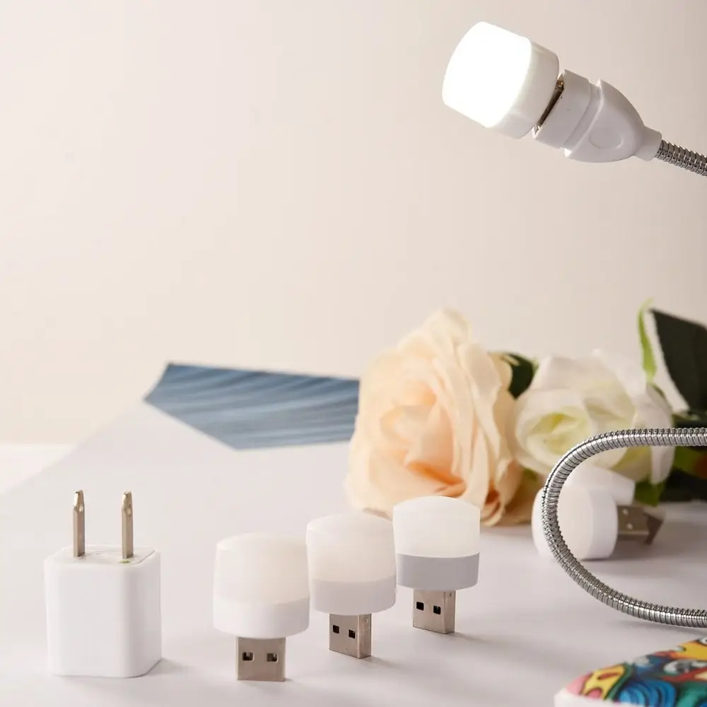 PVC Mini USB Night Light New Plug in 1W Small LED Bulb Eye Protection Super Bright Reading Light