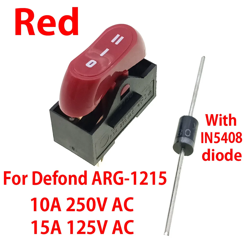 

Electric Hair Dryer Power Button Switch On Off 10A 250V AC/15A 125V AC Rocker Switch 3 Gears Toggle Type For ARG-1215