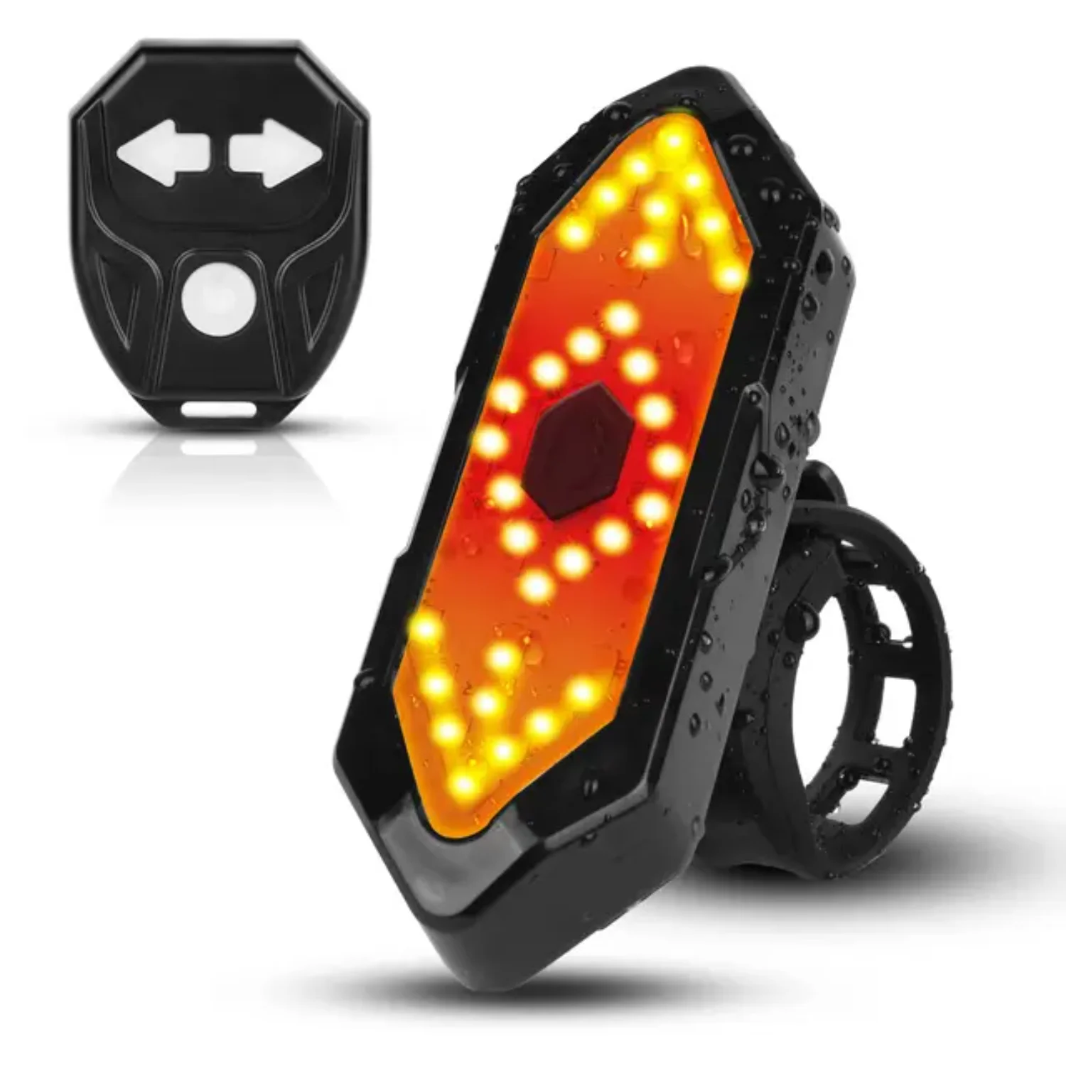 

Bicycle Turn Light Cycling Taillight with Smart 5 Modes Remote Control USB Rechargeable Indicator Light Safety Lamp