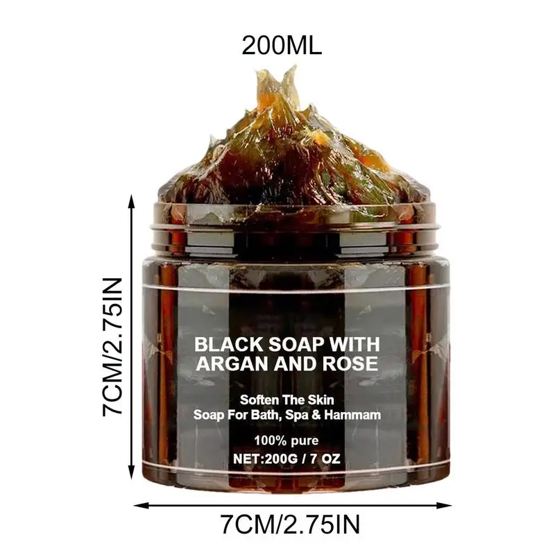 Morocco Black Soap Body Exfoliator deep Cleansing Brightening Soap Moisturizing Body Remove Acne Skin Care Body Cleaning