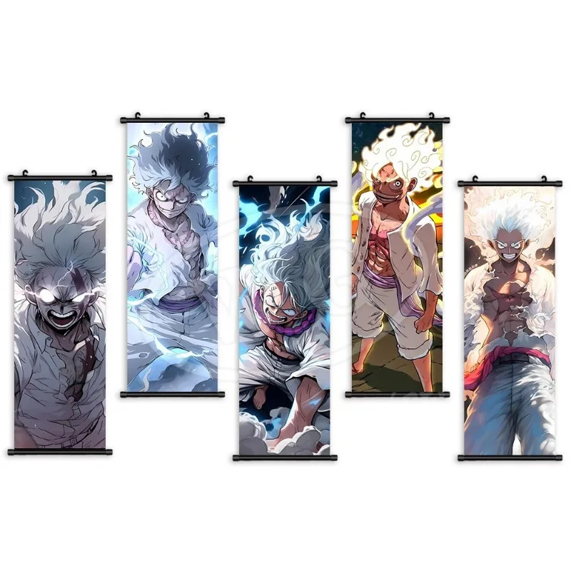 High-definition inkjet animation One Piece Luffy five-speed canvas decorative painting living room hanging hanging painting