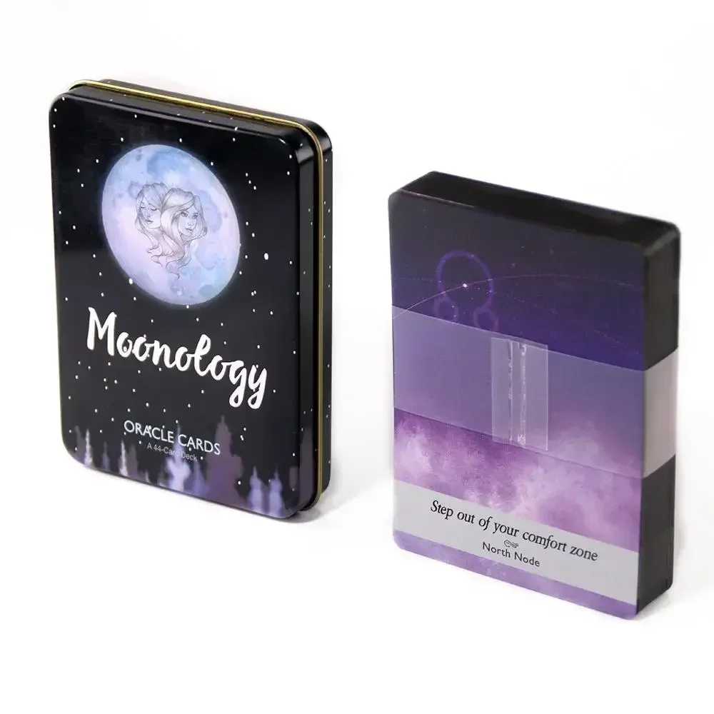 Moonology Tarot Deck In A Tin Box Gilded Edge for Fortune Telling Game Card 11*6.5cm