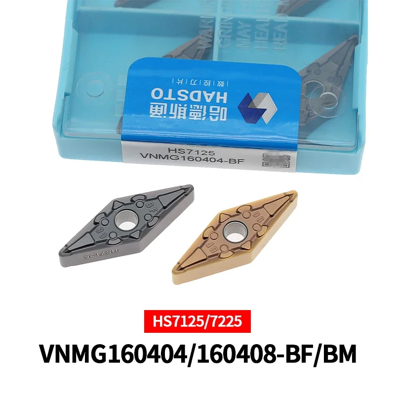 

10pcs HADSTO Carbide Turning Insert VNMG160404-BF VNMG160408-BF VNMG160404-BM VNMG160408-BM VNMG160412-BM HS7125 HS7225 CNC Tool