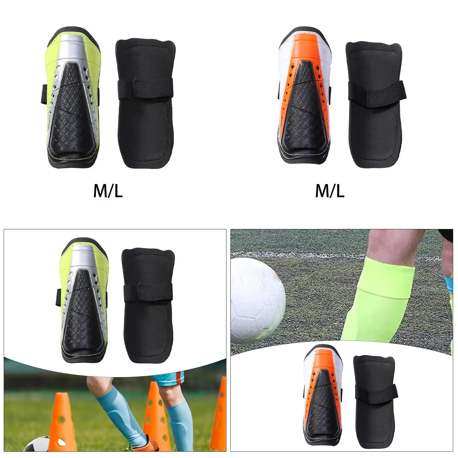 Soccer Shin Guards Leg Protector Left and Right Football Training EVA Cushion Shin Pads Leg Guards Breathable Protective Gear