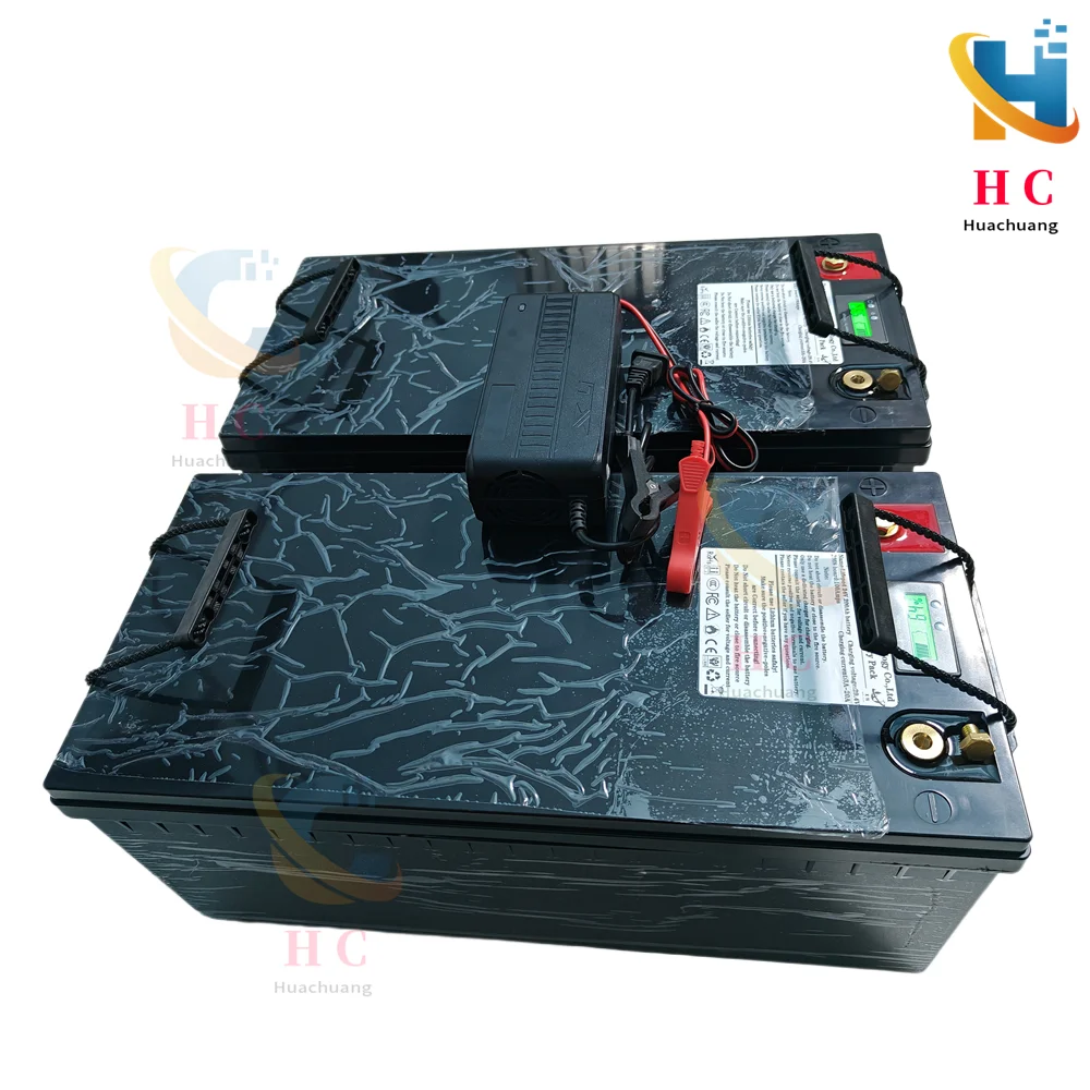 Waterproof 12V 24V 36V 48V 80Ah 100Ah 150Ah 200Ah 400Ah Lifepo4 battery BMS inside for trolling motor boat RV +Charger