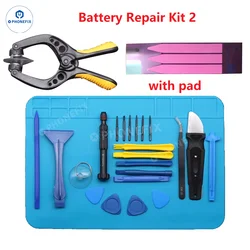 Kit professionnel de réparation d'écran de téléphone portable, kit d'outils de démontage pour iPhone, tournevis, ventouse à levier, tampon isolant