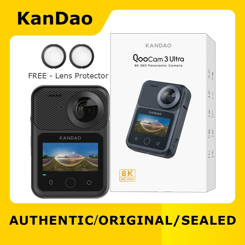 

KanDao QooCam 3 Ultra 360 Action Camera,8K Waterproof Sports Camera with Dual 1/1.7" Sensors,96MP Photo,HDR,F1.6 Fast Aperture,