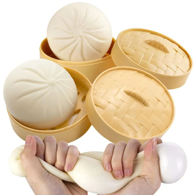 Classic Dumpling Squishy Large Jumbo Soft Squeeze Decompression Dough BaoZi Sensory Fidget Toys Anxiety Relief Gifts Adults