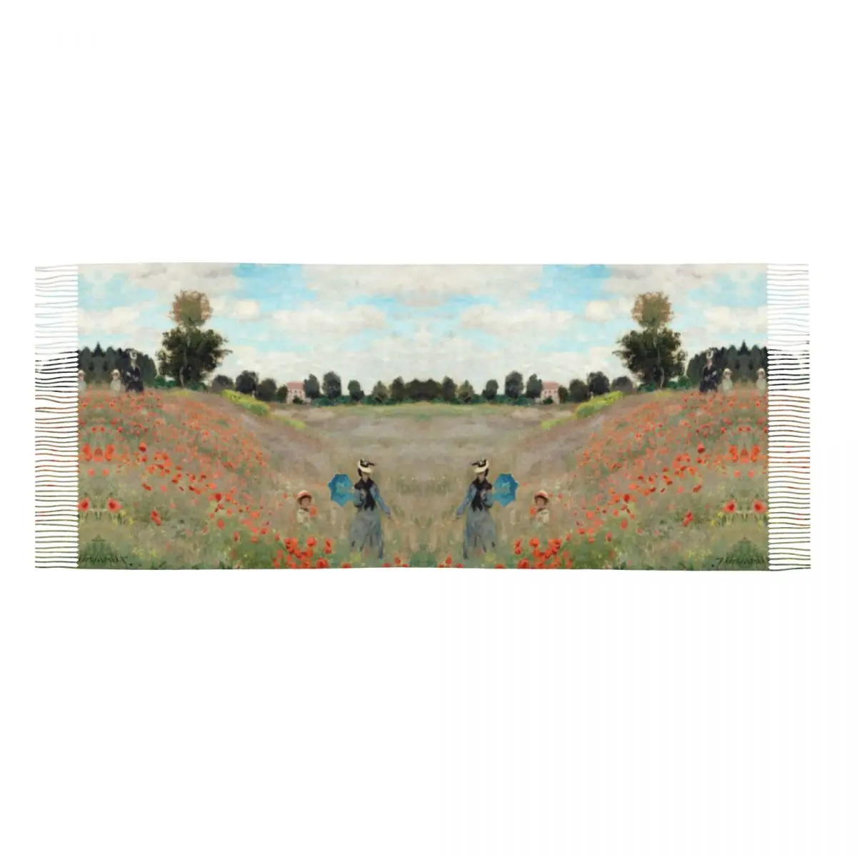 Personalized Printed French Impressionist Art Scarf Men Women Winter Fall Warm Scarves Claude Monet Painting Shawls Wraps