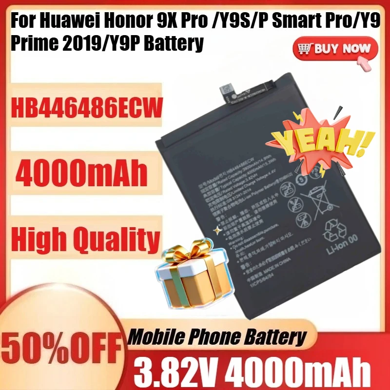 

For Huawei Honor 9X Pro /Y9S/P Smart Pro/Y9 Prime 2019/Y9P Repair Part Capacity Mobile Phone Battery New HB446486ECW Battery