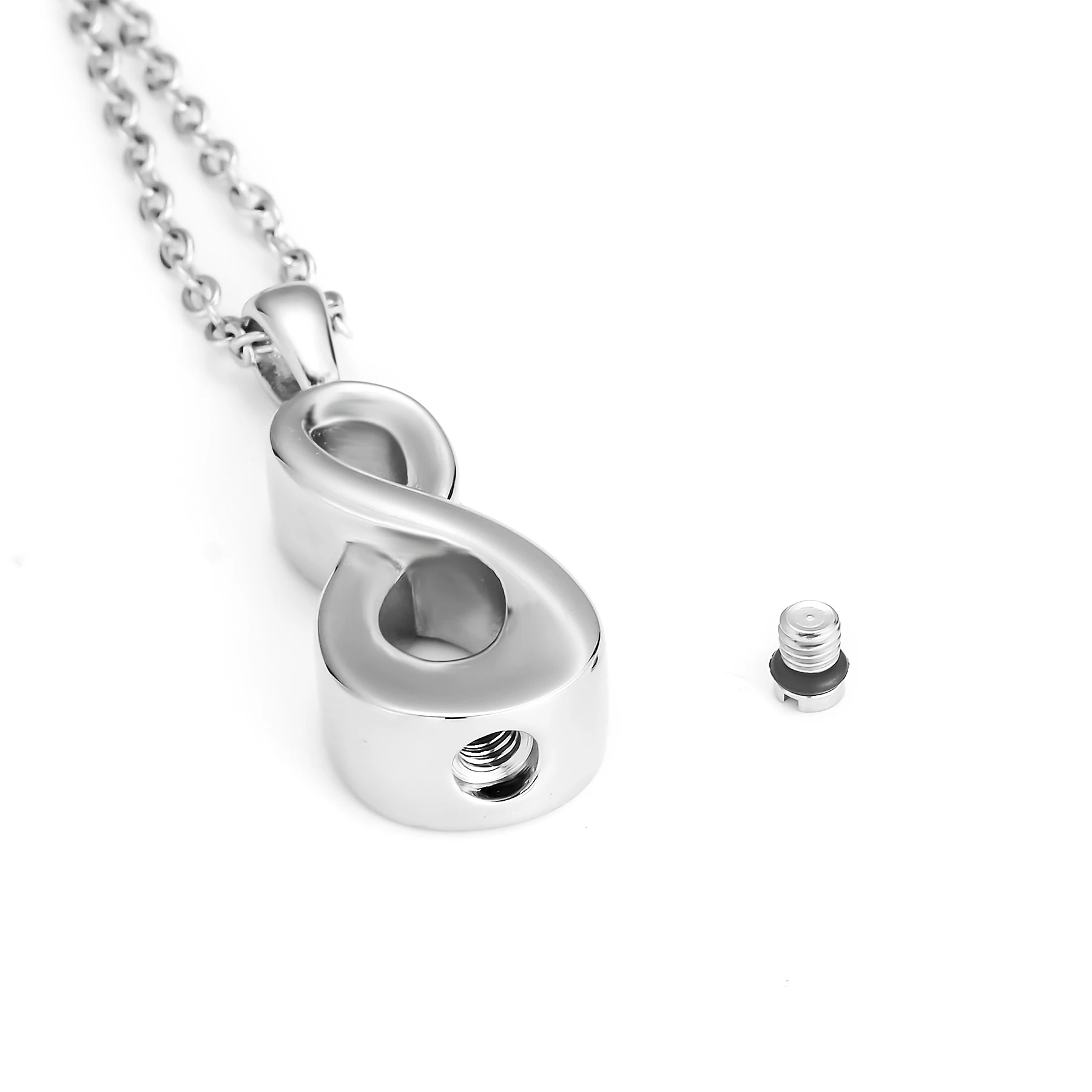 Infinity Love Ash Gedenk-Andenken Edelstahl-Urnen-Anhänger Halskette Einäscherungsschmuck – Detail 3