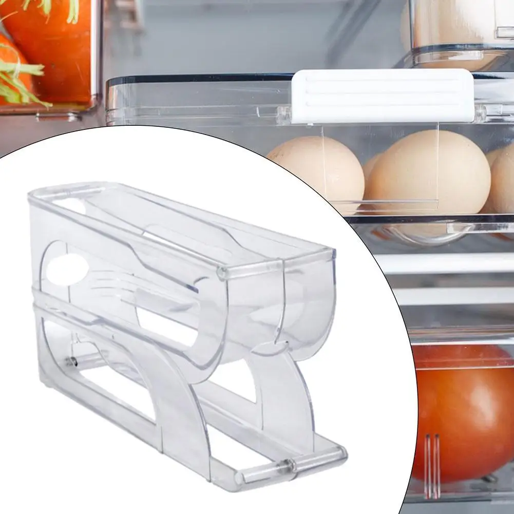 Slide Egg Storage Box Refrigerator Side Door Egg Tray Refrigerator Side Large Capacity Space Saving For Kitchen Egg Storage Box