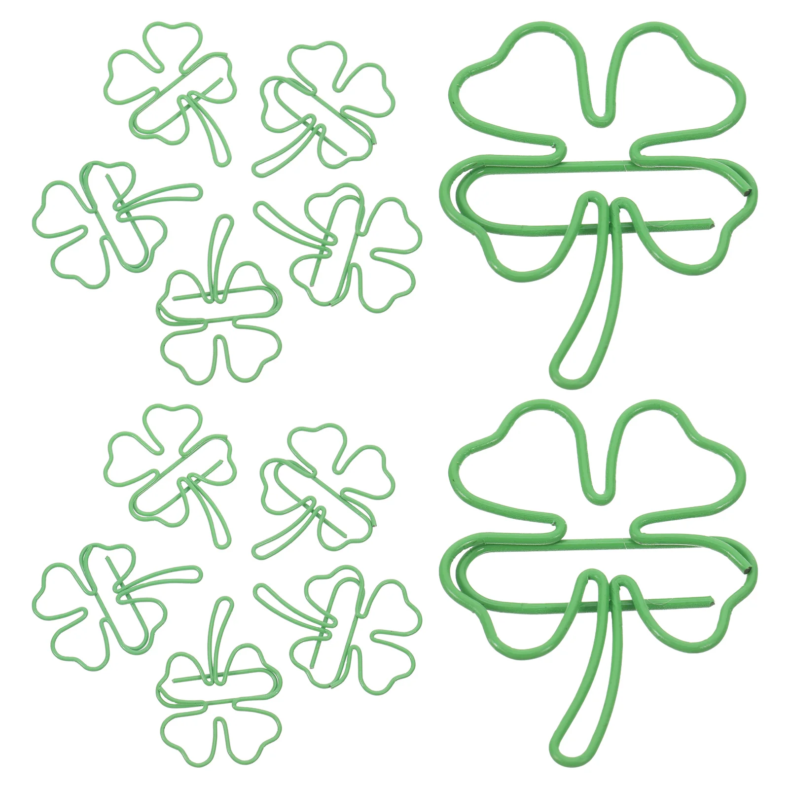 20 Pcs Four Leaf Paper Clip Bookmarks Cute Clips Tiny Office Desk Accessories Shamrock Hanging Ornaments