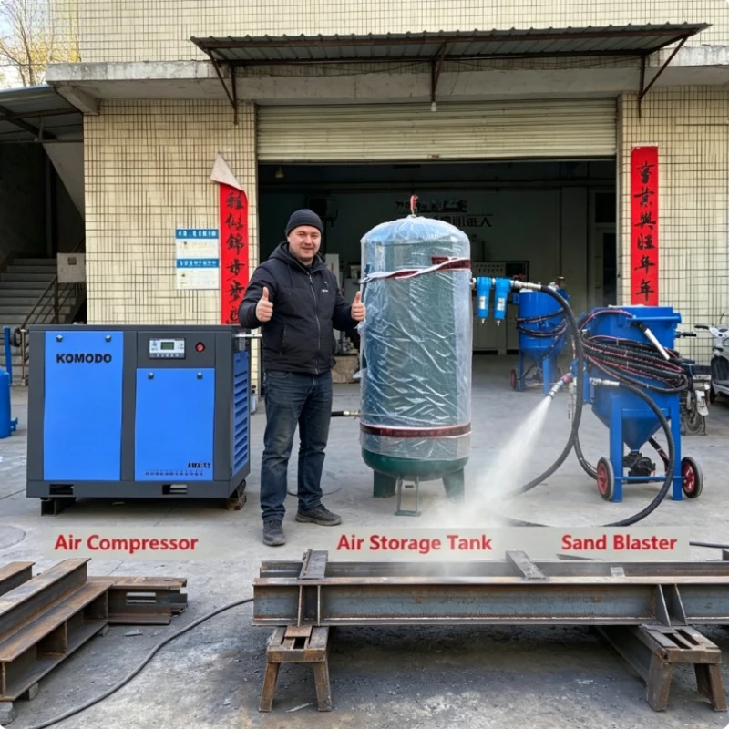 Portable Sandblaster Sandblasting Machine 500L Air Pressure Pot Polishes Carbon Deposits From Industrial Engine Valves
