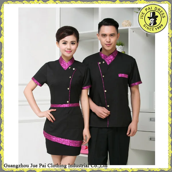 Short Sleeve Stylish Waiter Uniforms And Restaurant Uniforms