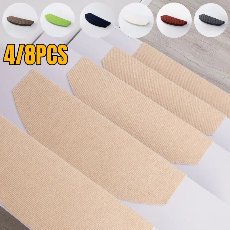 Thickened Half Round Felt Stair Mat Self Stick Anti Scratch Step Cover Silent Non Slip Stair Runner Pad for Home Staircase Decor