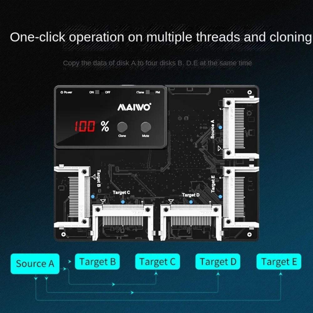 Imagem -02 - Maiwo-cf Port Card Reader com Clonagem Memory cf Card Câmera de Fotografia Bay Memory Card Copie Machine Reading And Writing Base