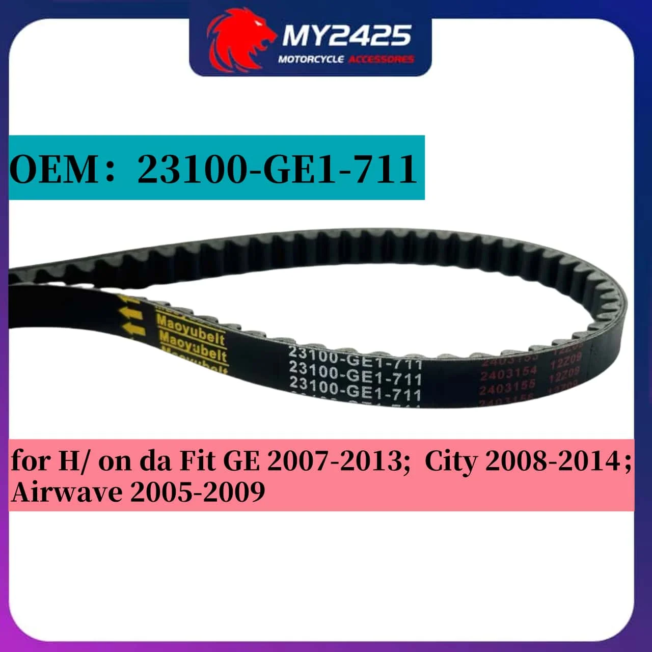 Приводной ремень H/on; Pro Fit серии GE, 2007-2013 гг.; Модель двигателя 1,3 л/1,5 л; Город-2008-2014 гг.; Аэроволновая печь 1,5 л Early City 2005-2009 L15A