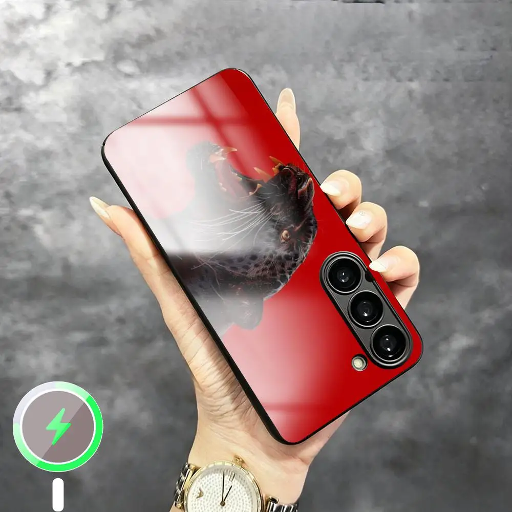 Surper fashion ins Leopard Phone Case For Samsung S26 S25 S24 S23 S22 S21 Plus Ultra Fold A Glass Magnetic Case