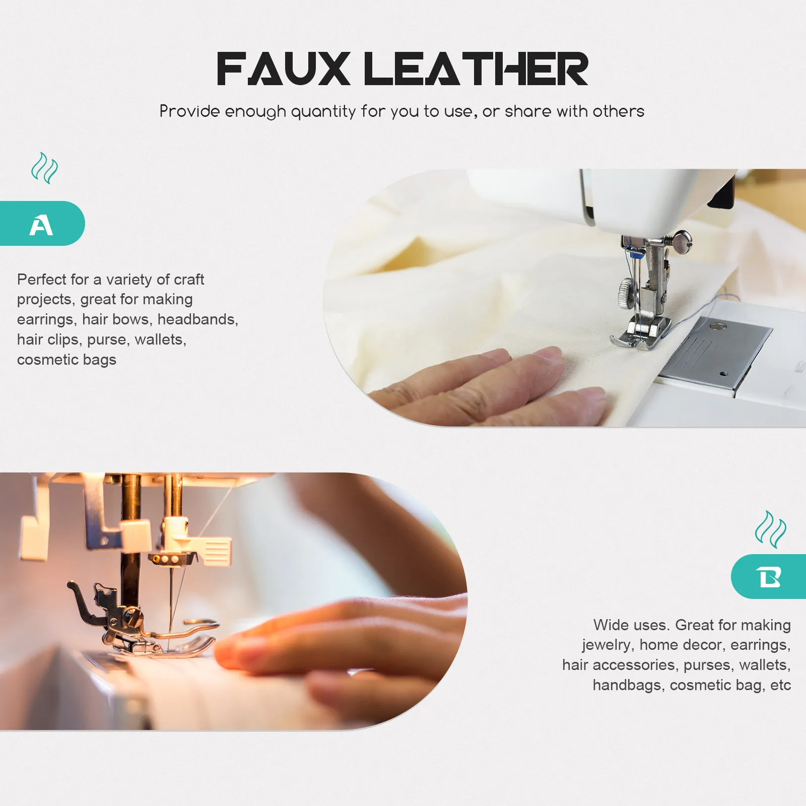 

8Pcs Faux Sheets Craft Kit Decorative Fabric Easy Cut for Earrings Hair Bows Jewelry Making DIY Home Decor