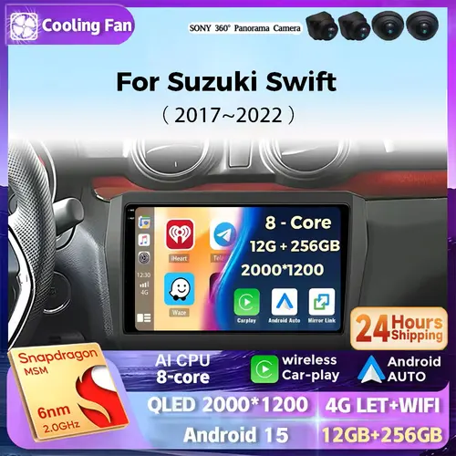 Android 15 para Suzuki Swift 5 2017 - 2022 unidad principal de Radio de coche Auto BT estéreo Monitor de vídeo Multimedia navegación GPS WIFI 4G DSP