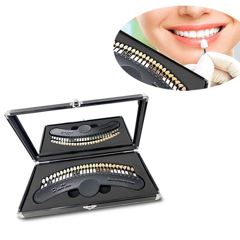 3D model 20/27Color Dental Shade Guide teeth whitening comparison card chart Tooth Bleaching Shade Chart Dentist Clinic tool