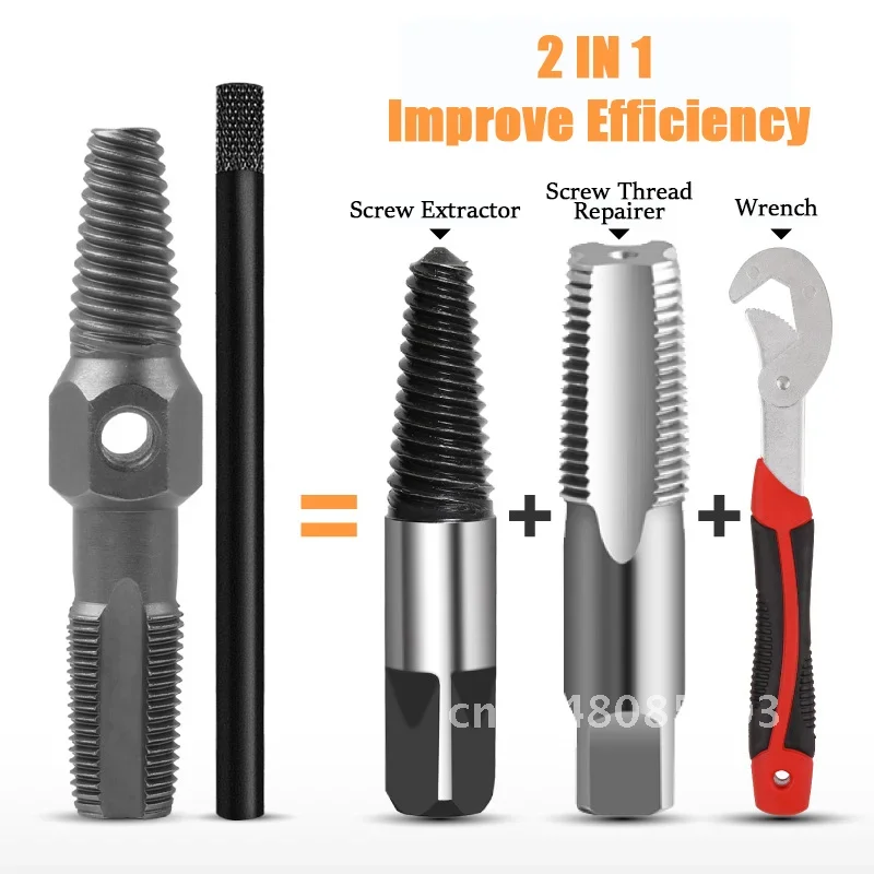 1/2'' 3/4'' Double Head Screw Extractor Pipe Broken Pipe Take Out And Repair Broken Bolt Damaged Screw Drill Bits Remover Tools