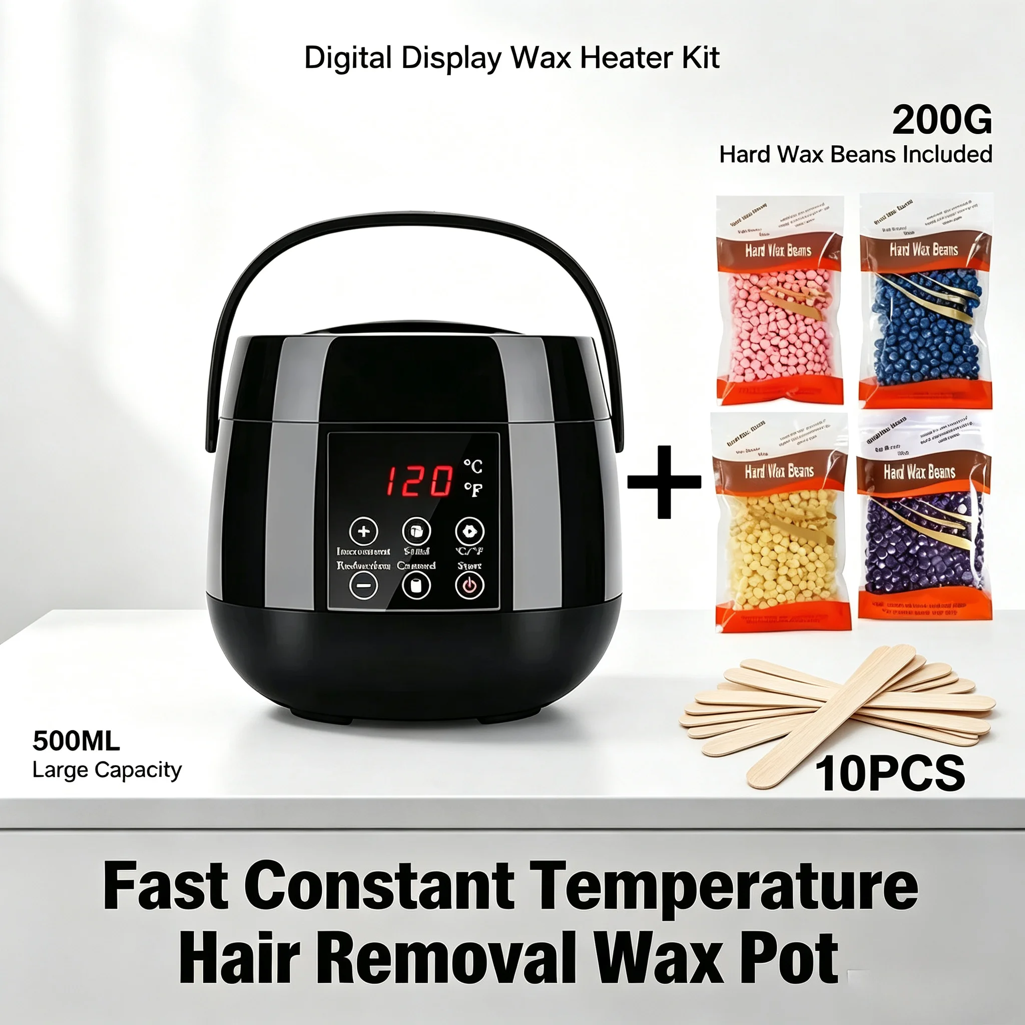 2026 Waxing Machine Kit Hard Wax Beans 500ml Wax Warmer Machine Brazilian Epilator Wax-melt Pot Bikini Body Hair Removal