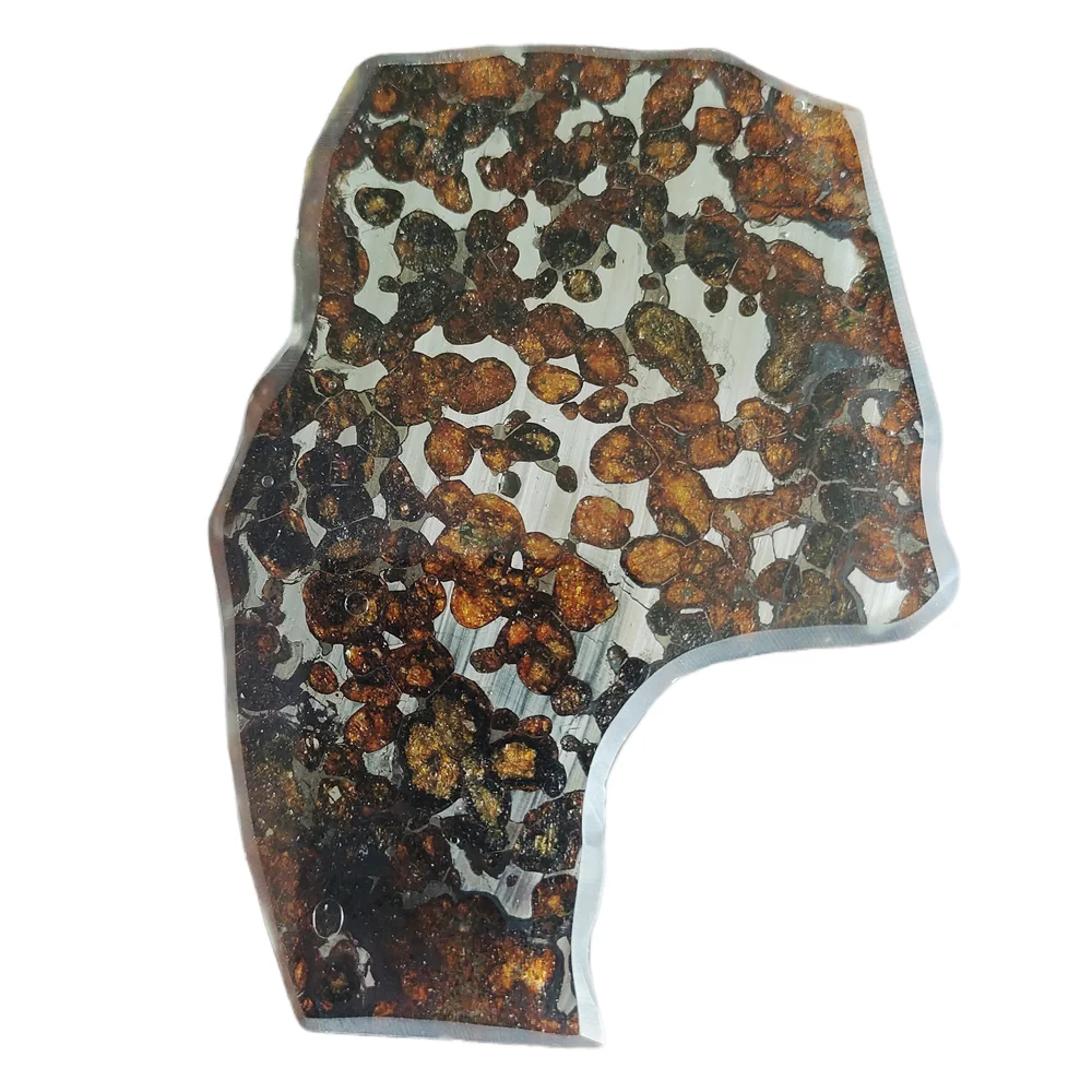 53.6g SERICHO Pallasite Olive Meteorite Slices Olive Meteorite Specimen Natural Meteorite Material - From Kenya - QA234