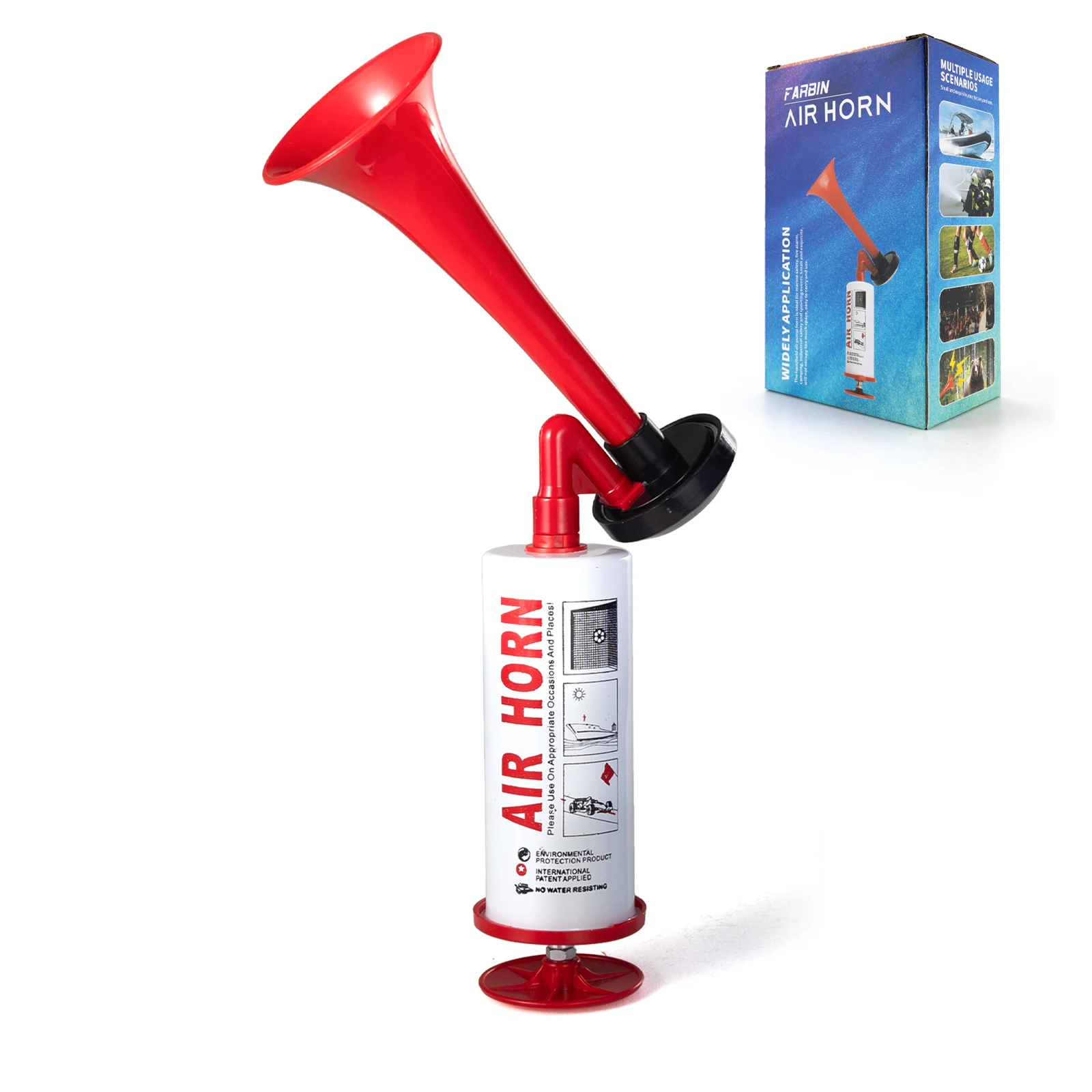 FARBIN Air horns Marine and Sports Pump Air Horn, Loud Sound Handheld Signal Boat Horn, Personal Safety Horn Camping,