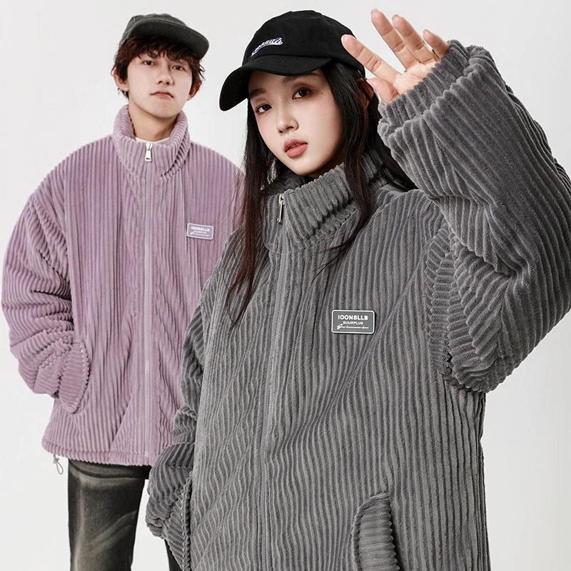 

2025 Men's Corduroy Cotton Jacket American Style Premium Streetwear Thickened Puffer Coat Winter Luxury Fashion