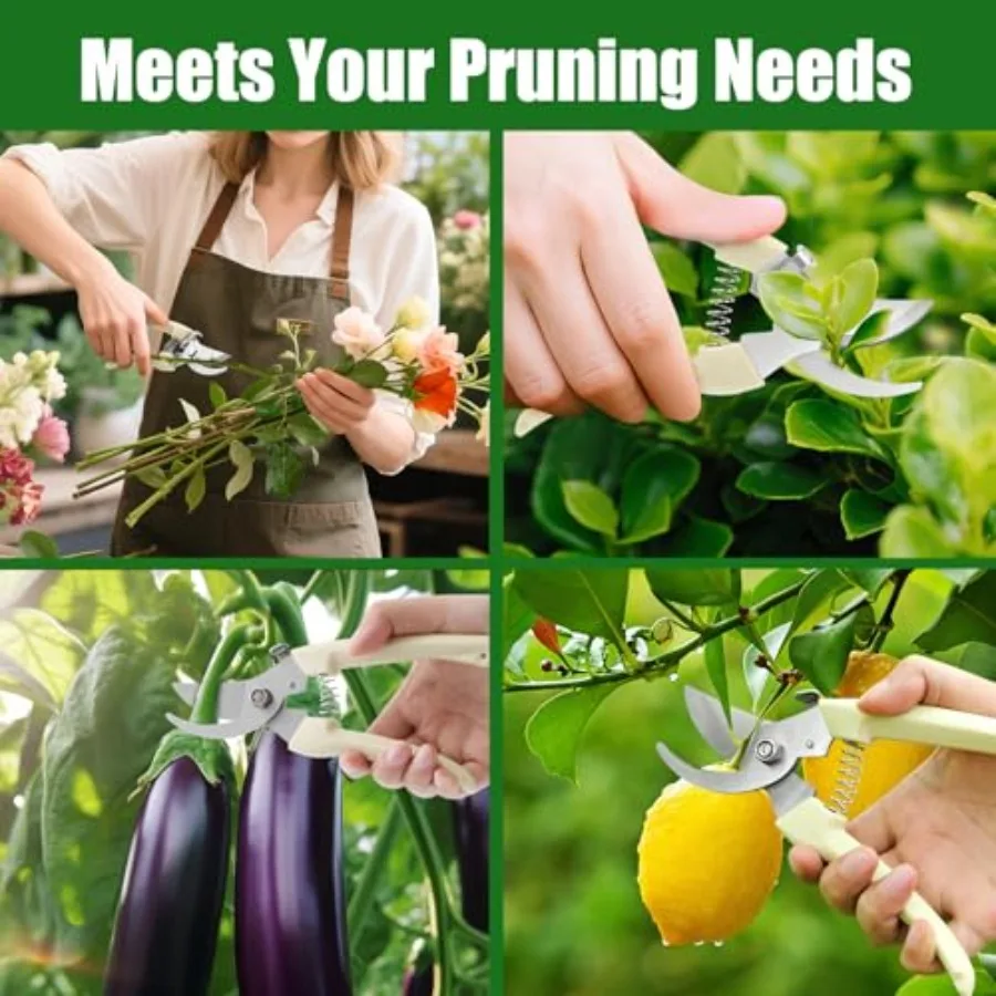 Tijeras de podar afiladas de acero inoxidable, tijeras de jardín de derivación y cortaúñas para recortar ramas, cortaúñas de jardín para