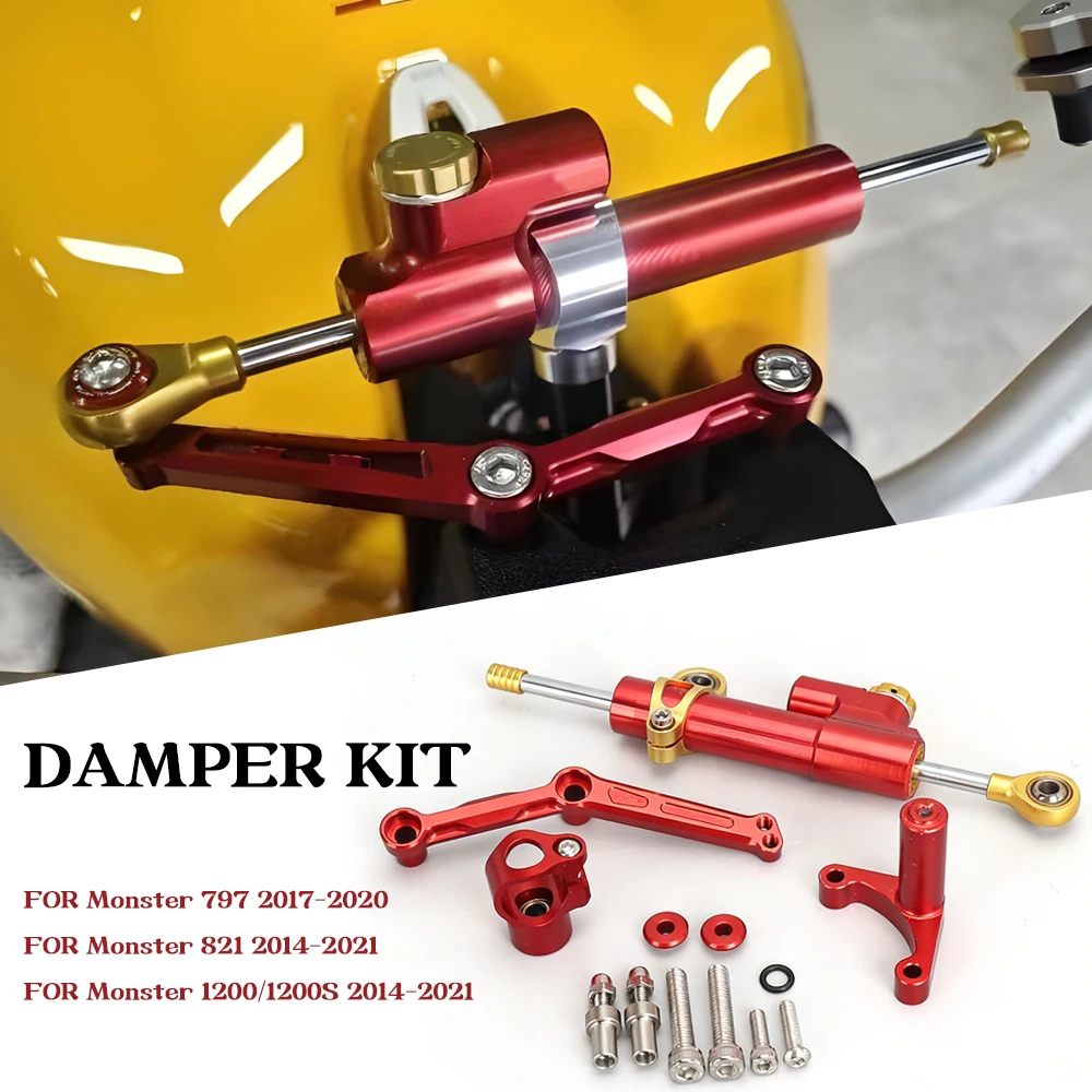 

For Ducati Monster 797 821 1200 1200S 2014-2021 Motorcycle CNC Stabilizer Damper Bracket Steering Mounting Bracket Accessories