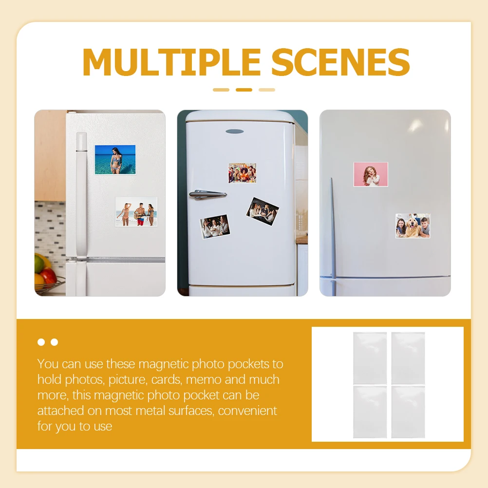 

8Pcs Magnetic Photo Pockets Picture Frame Sleeves for Refrigerator Magnetic Picture Frames Photo Sleeves Magnets