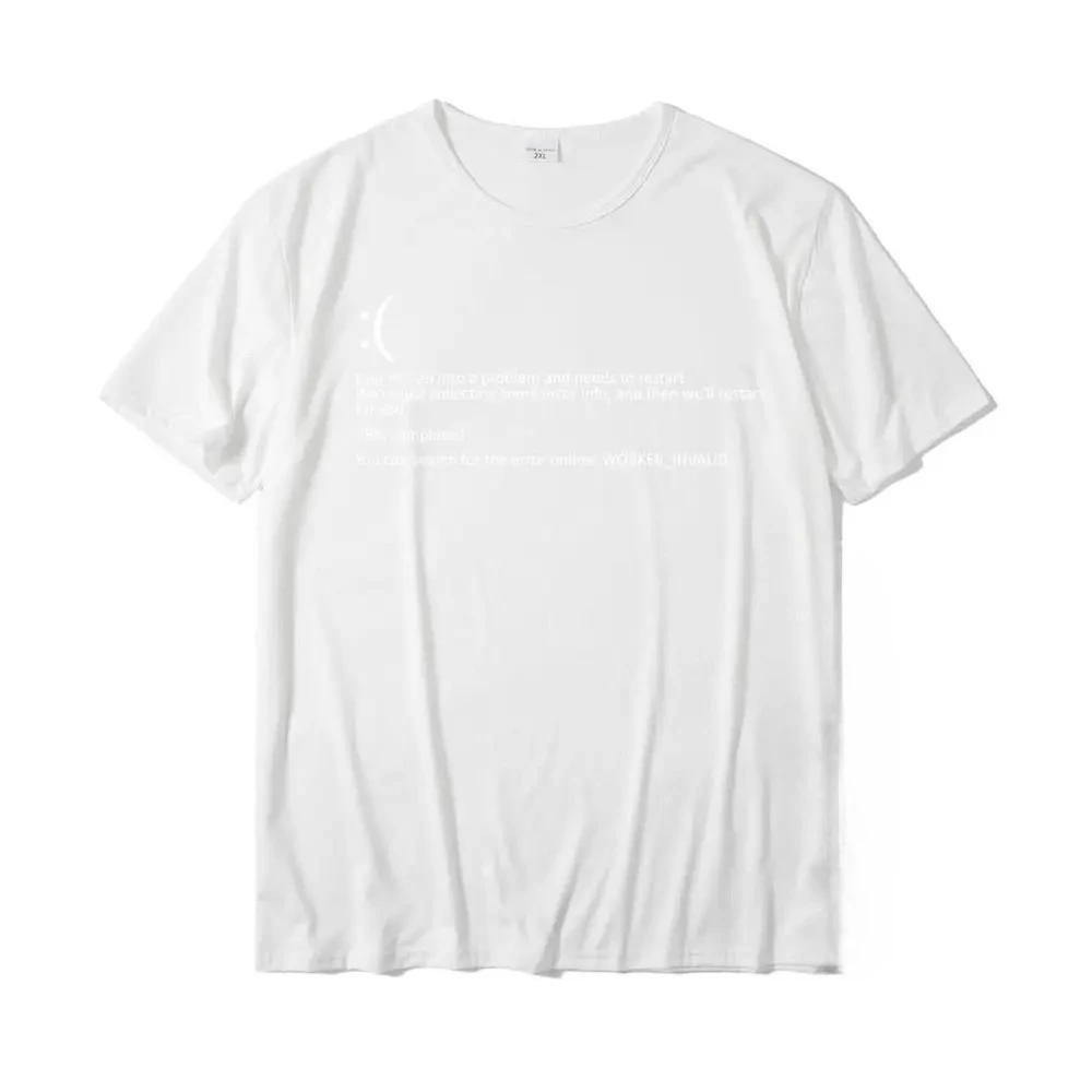 مضحك الأزرق شاشة الموت BSOD تحطم الطالب الذي يذاكر كثيرا زي الكمبيوتر تي شيرت كامل Camisa جديد القادمة الرجال تي شيرت Camisa