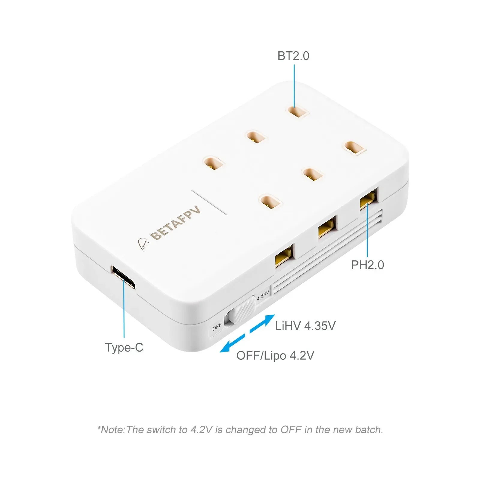 BETAFPV 6 พอร์ต 1S อะแดปเตอร์ชาร์จแบตเตอรี่สําหรับ FPV Racing Drone แบตเตอรี่อุปกรณ์เสริม Fast Charing Adapter สําหรับ Whoop Quadcopter