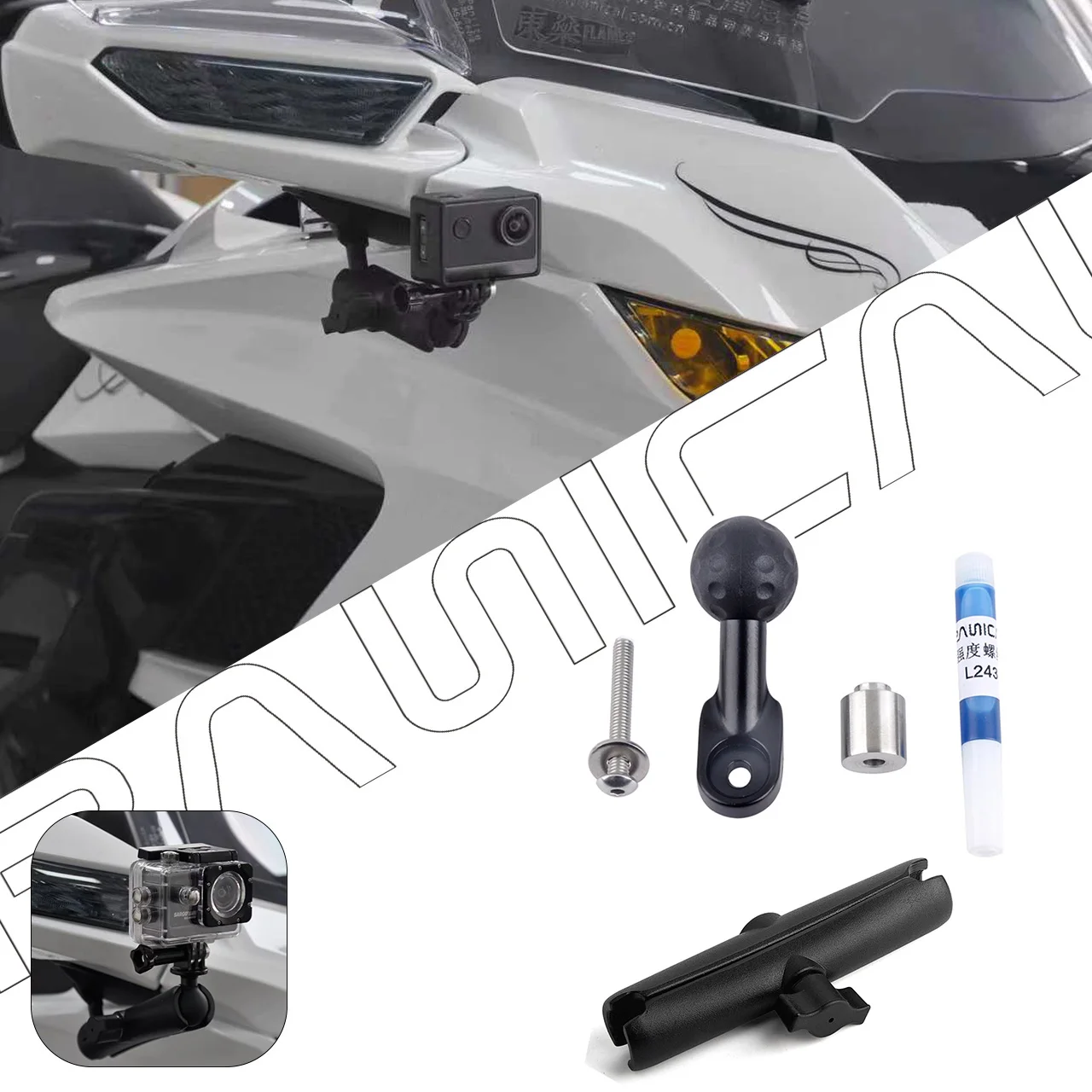 

PANICAL Sports Camera Stand Base for Honda GoldWing GL1800 DCT F6B 18-25 Motorcycle Rearview Mirror Bottom Sports Additive Stand